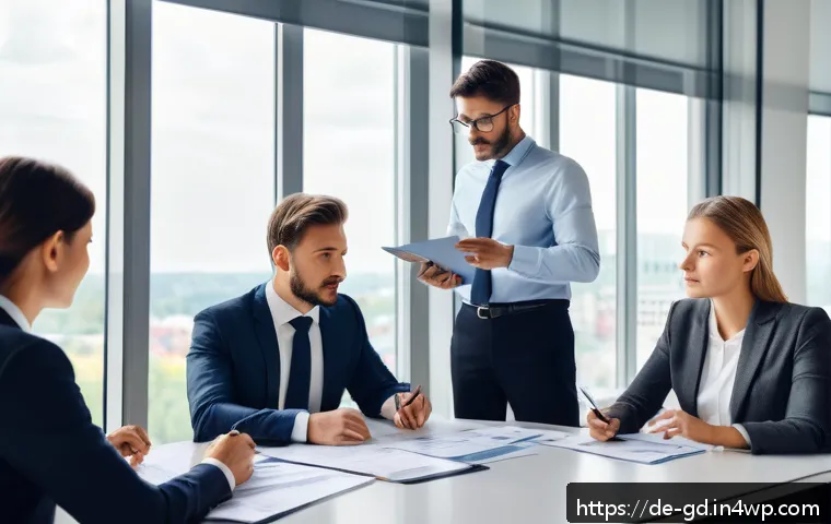 부채 상환 우선순위의 법적 측면 - A professional German insolvency lawyer consulting a diverse group of business creditors in a modern...